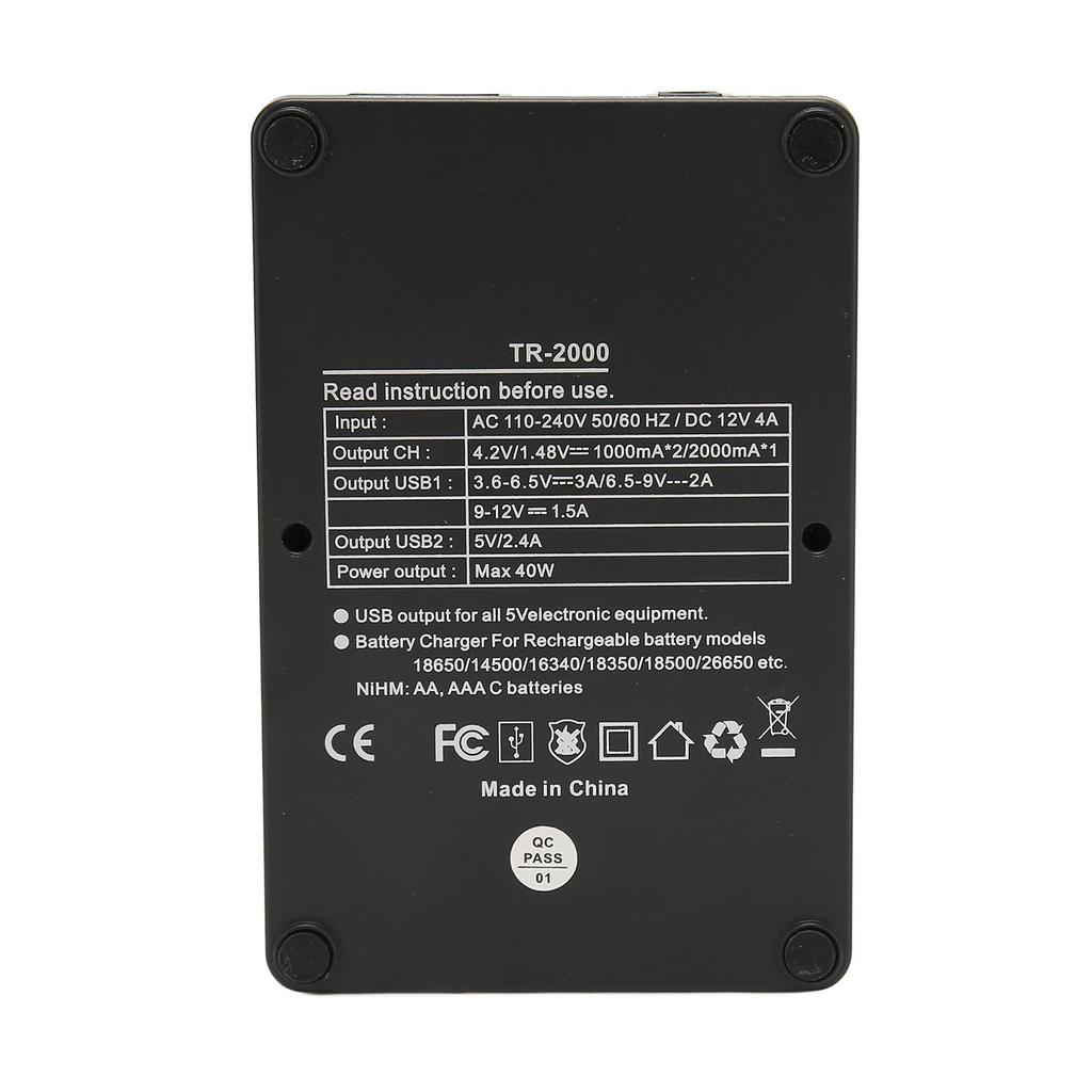 Зарядний пристрій Smart 18650 на 2 слоти з виходом USB QC3.0 для 26650 18650 18350 17670 17500 16340 14500 AA