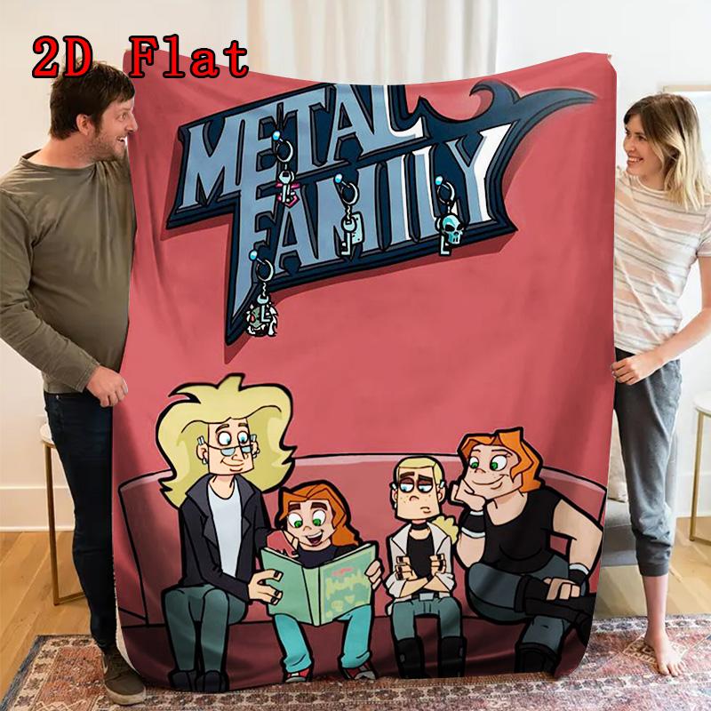 Metal Family 2D Flat Pattern Flannel Blanket High Quality All Seasons Warmth and Comfort Perfect for Christmas Gifts.DMT0925396