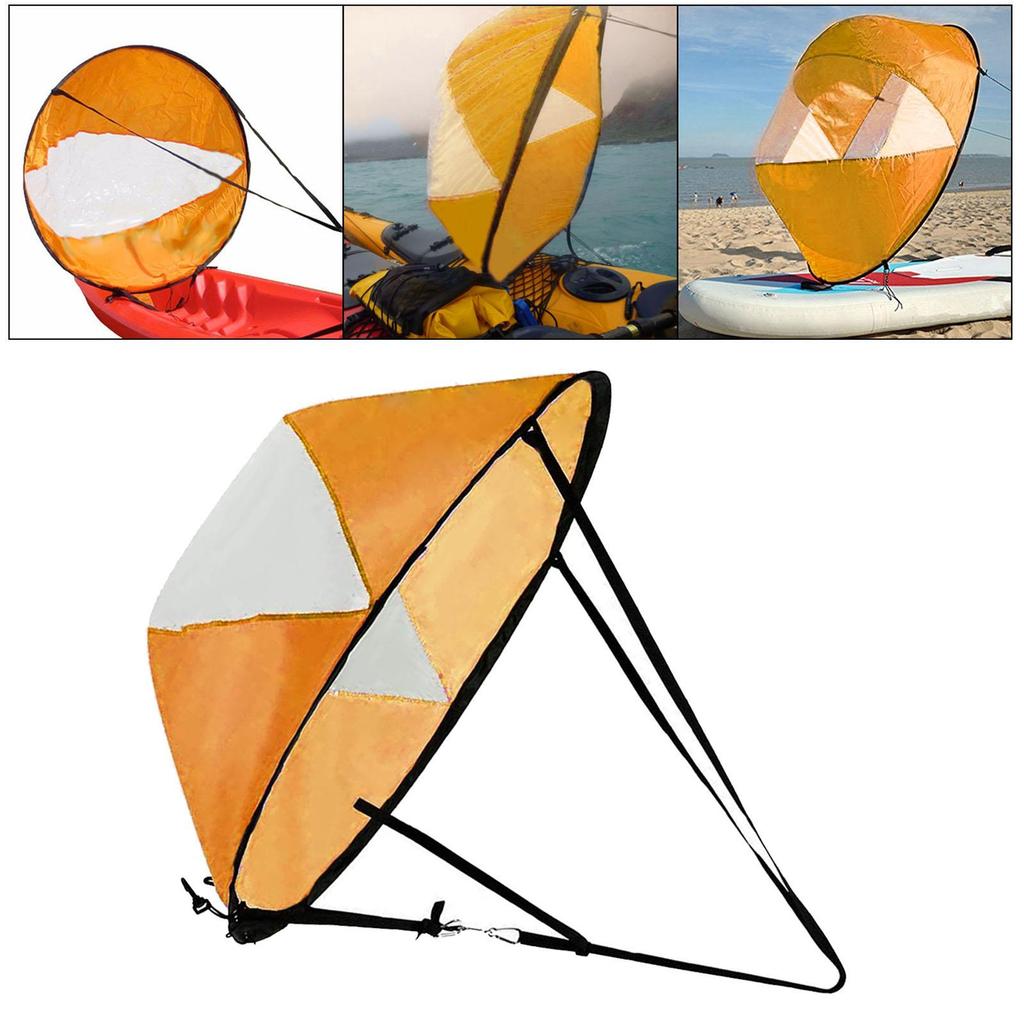 Kayak Downwind Wind Sail,42'' Foldable Paddle Board Rowing Windsurfing w/Clear