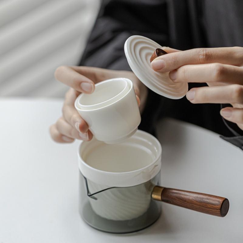 Portable High End White Porcelain Chinese Kung Fu Travel Tea Set Teaware Teapot For Tea Teapot Tea Cup Set Tea Maker Infuser