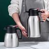 European Style 2L Stainless Steel Thermos Flask - Double-layer Vacuum Insulated Coffee Pot, Household Hot Water Bottle with Custom Logo.