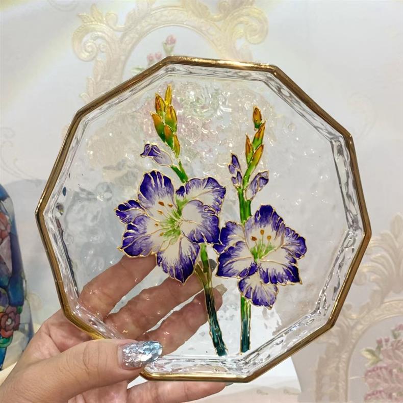 Hand-Painted Glass Plate DIY Kit: Jewelry or Fruit Plate for Mother's Day, Salon Team Building, or Handmade Activities