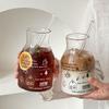 Heat-Resistant Graffiti Glass Mug with Straw - Large Capacity for Coffee, Juice, Milk, and Tea