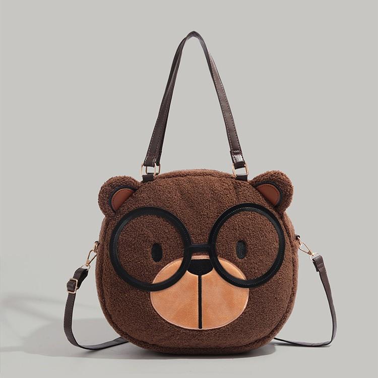 

Cream bear cartoon cute plush tote armpit bag 2025 autumn and winter new large-capacity commuter shoulder oblique span bag