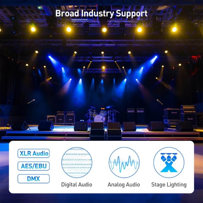 Professional Multi Networks Receiver Extender 4 Channel 3Pin XLR Female Connector for Stage Sound Lighting Recording