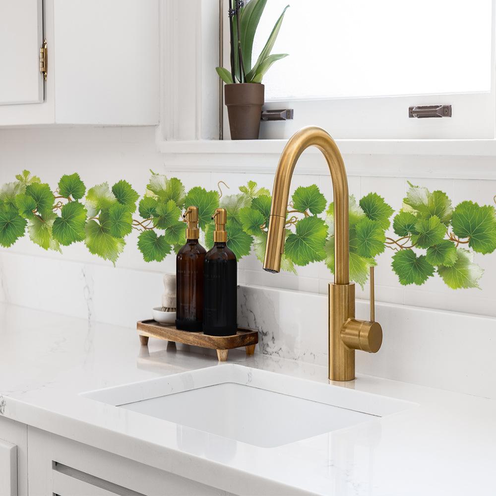 Frischer grüner Blattwein Restaurant Küchen Hintergrundwand Dekoration Wandaufkleber