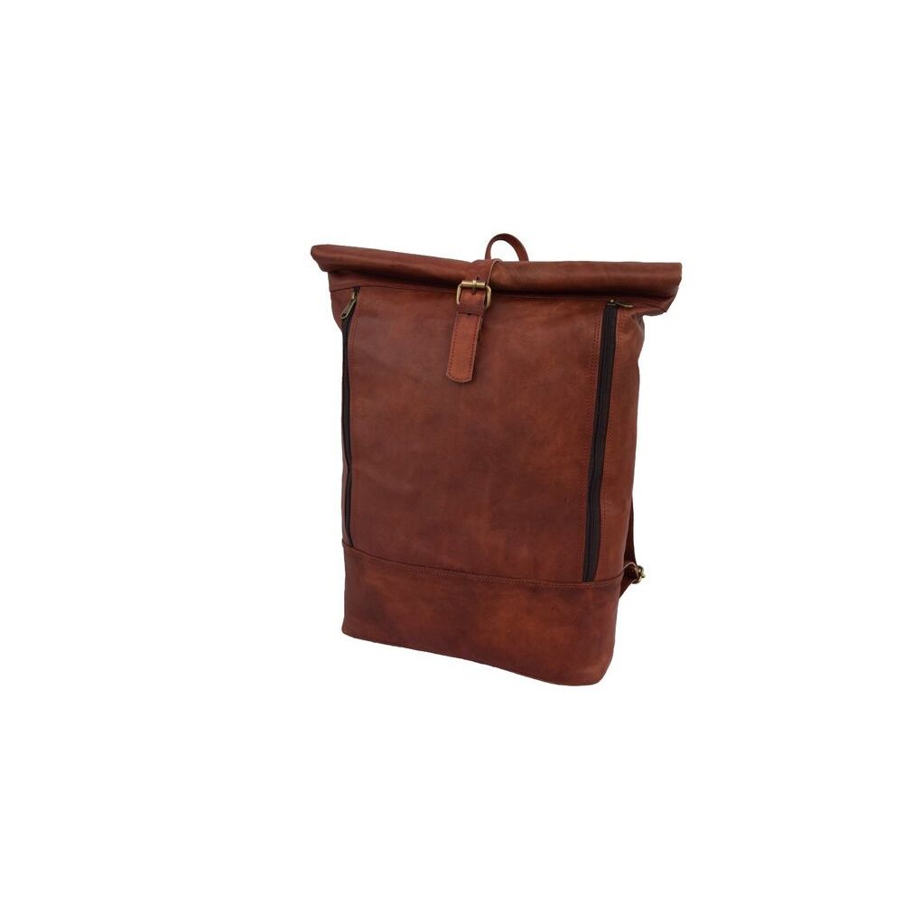 Leather Backpack Shoulder Bag 17" Laptop Rucksack Office School Handbags Rolltop