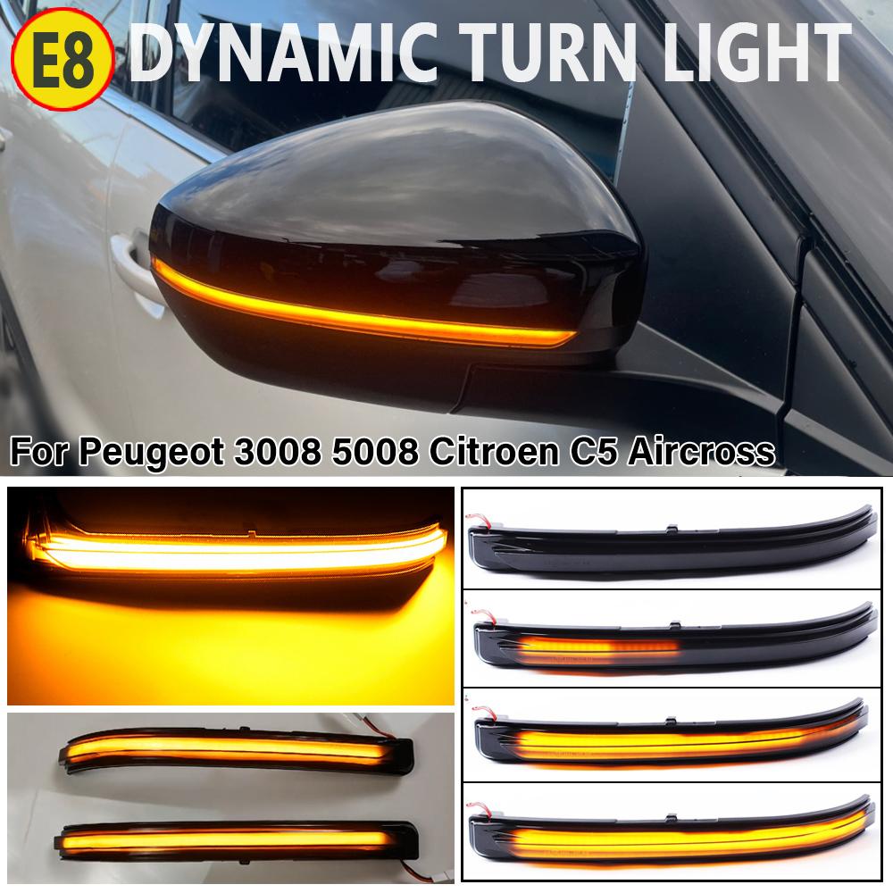 

Для Peugeot 3008 5008/Citroen C5 Aircross 2017 2018 динамические указатели поворота светодиодные боковые зеркала последовательные