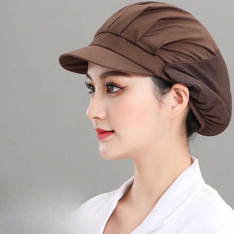 Durable Breathable Mesh Chef Cap Oil Proof Dust Proof Hair Protection Work Hat for Food Factory and Kitchen