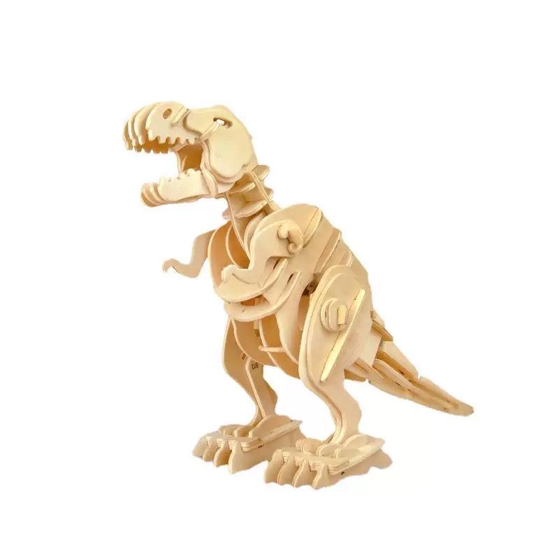 

3D Деревянный Пазл Динозавр с Звуковой Активацией – Интерактивная Обучающая Игрушка для Родителей и Детей (Модель тираннозавра рекса)