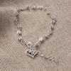 Silver Heart-shaped Bracelet Floral Design Bead Foot Bracelet Trendy Foot Chains  Beach