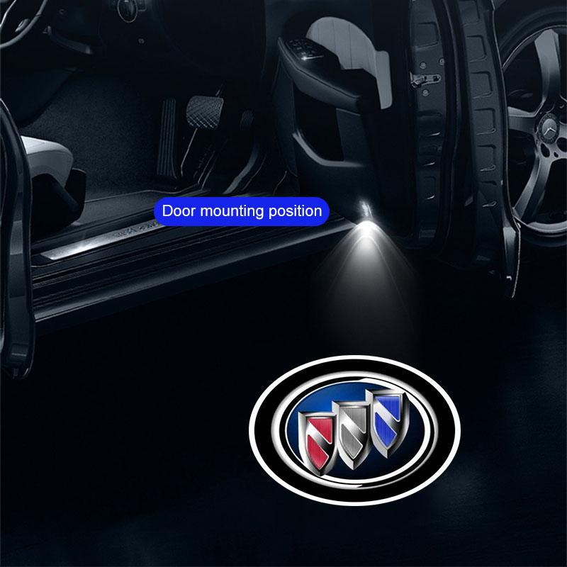 HD Led Welcome Light Car Door Projector Lamps Car Accessories For Buick Regal Lacrosse Avenir Envision Angkola Electra Anthem Cascada Avista Riviera