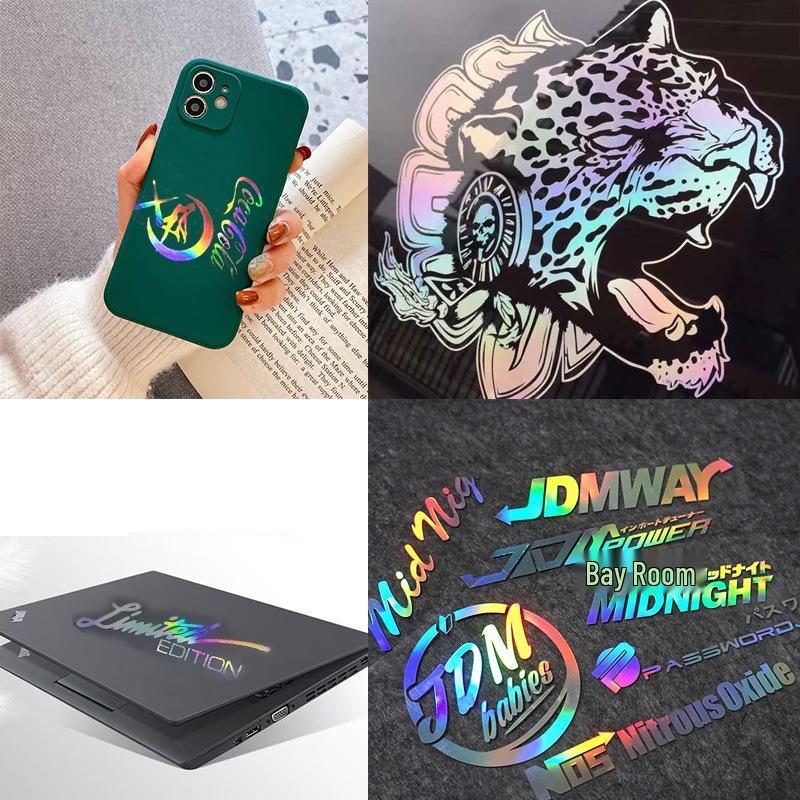Self-Adhesive Seven-Color Laser PET Film Sticker for Engraved Decorations - Douyin Style