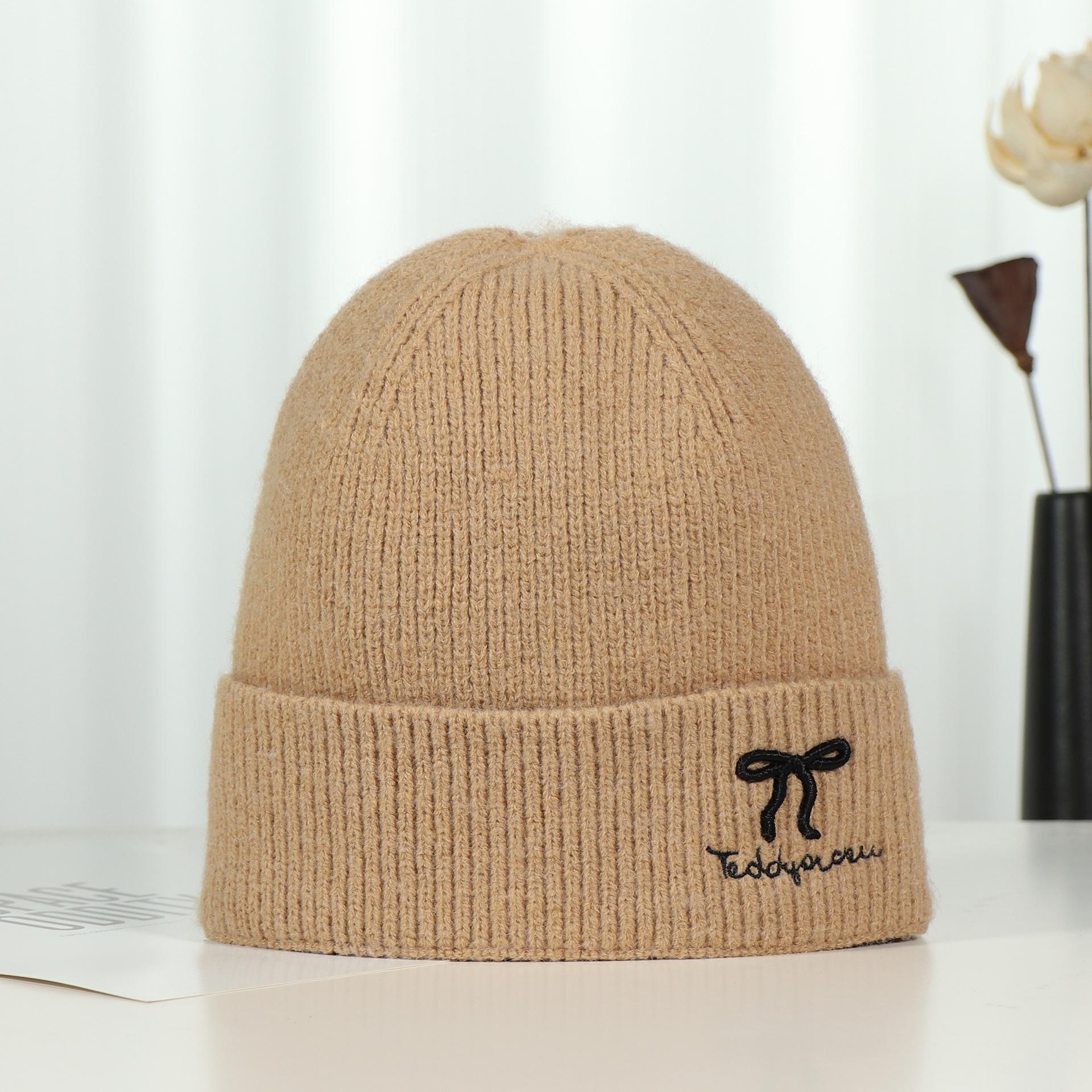 

Осенне-зимняя вязаная шапка для пар Вязаная теплая шапка-пуловер для улицы Велосипедная вязаная шапка One Size верблюд