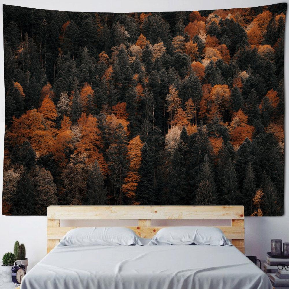 Living Room Bedroom Decoration Tapestry Natural Scenery Wall Hanging Home Wall Background Cloth Forest Tree Large-sized Tapestry