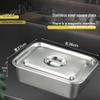 Jiwanggu 304 Stainless Steel Deep Square Steaming Tray with Lid
