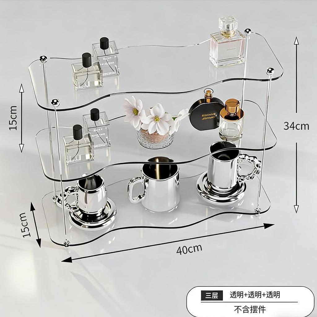 2-3layer Desktop Storage Rack Water Cup Storage High-value Cup Rack Detachable Acrylic Perfume Figure Display Stand Ins Style