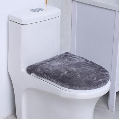 Creative Warm Toilet Seat Cover Solid Color Thickened WC Cover Soft Touch Washable Toilet Lid Cover Home Bathroom