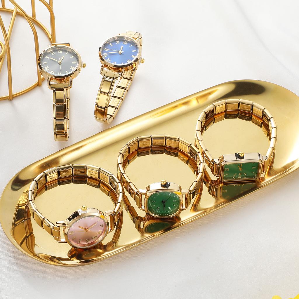 Y2K 9MM Width Italian Charm Round and Square Simple Elastic Watch Bracelets Bangle For Friend Wife Birthday Gift DIY Jewelry