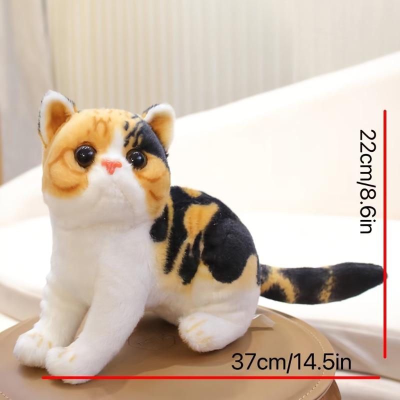 Stuffed Lifelike Cats Plush Toy Simulation American Shorthair Cute Cat Doll Pet Toys Home Decor Gift