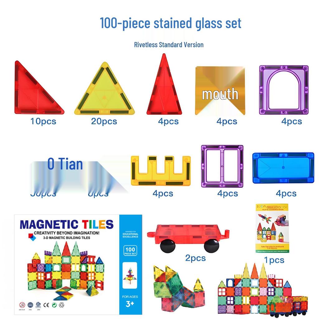 Colorful Magnetic Building Blocks for Kids – Strong, Translucent, Educational Toys