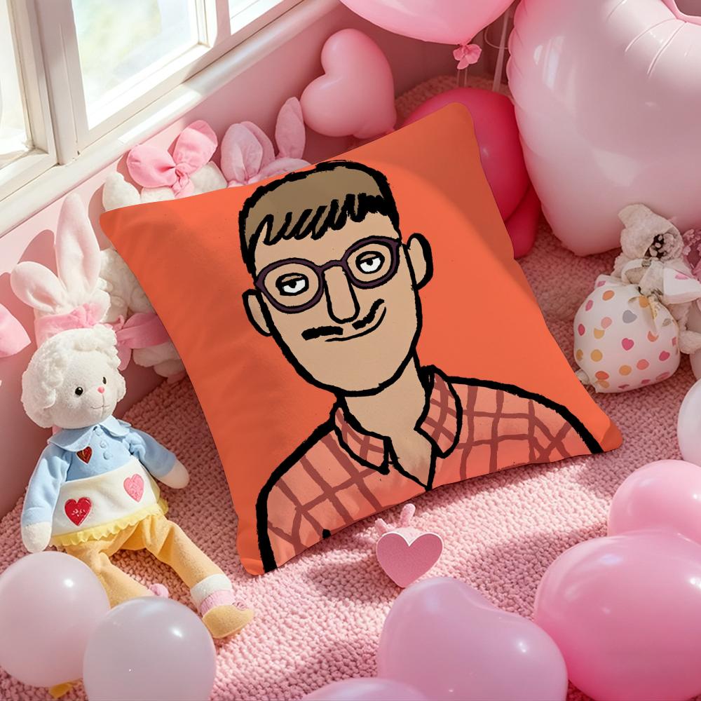 J-Jean J-Jullien Art Cushion Cover Pattern Printed Pillowcase for Living Room Sofa Cushion Cover & Bedroom Decor 12x12Inch