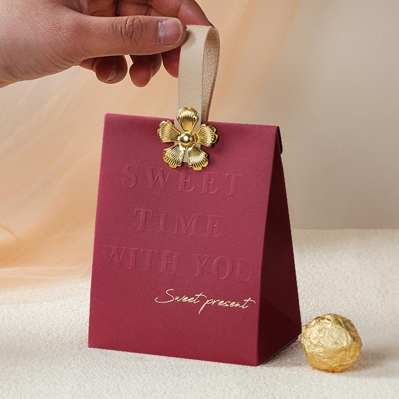 10 יחידות קופסת מתנה יצירתית ניידת קופסת נייר לממתקים לחתונה אריזות למסיבה קופסת נייר