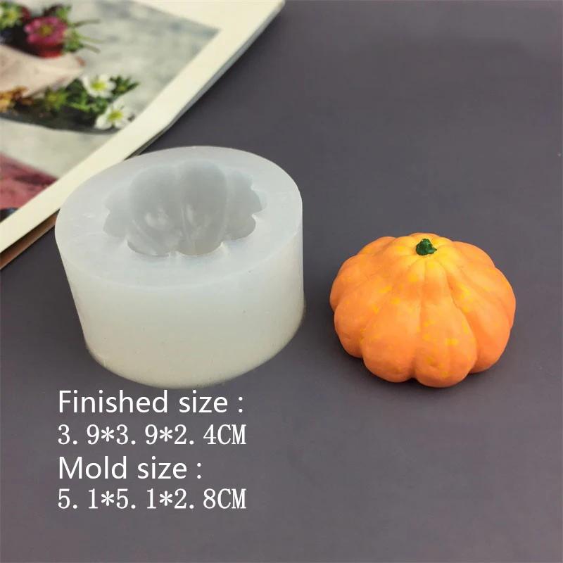 Pumpkin Silicone Candle Mold Creative Vegetable Aromatherapy Resin Mold Baking Tools 3D Halloween Cake Decoration Craft Supplies