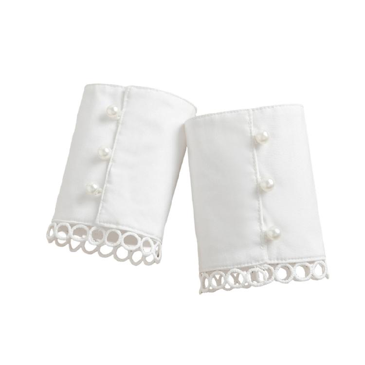 Easy Sleeves Cuffs White Lace Brim Women Simple Wedding False Sleeves