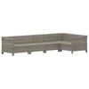 vidaXL 5-tlg. Garten-Lounge-Set mit Kissen Grau Poly Rattan