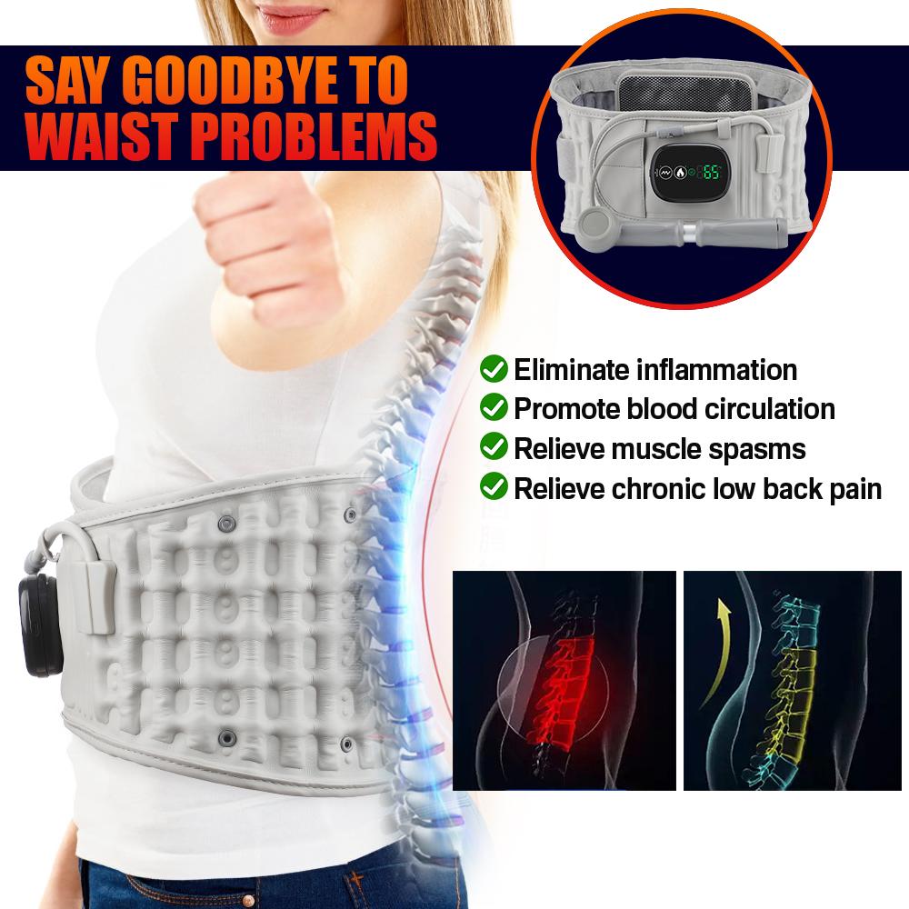 Heating Waist Massager Belts Vibration Inflatable Lumbar Pads Heated Back Protector Infrared Massage Waist Muscle Relaxer Warmer