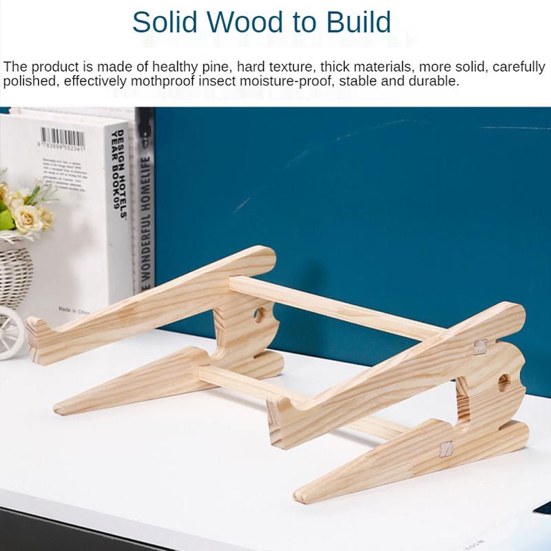 1 Pcs Wooden Universal Laptop Stand Detachable Wooden Stand Suitable for Laptop Cooling Stand