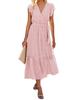 2024 Women's Summer Short-Sleeve Elastic Waist Chiffon Dress