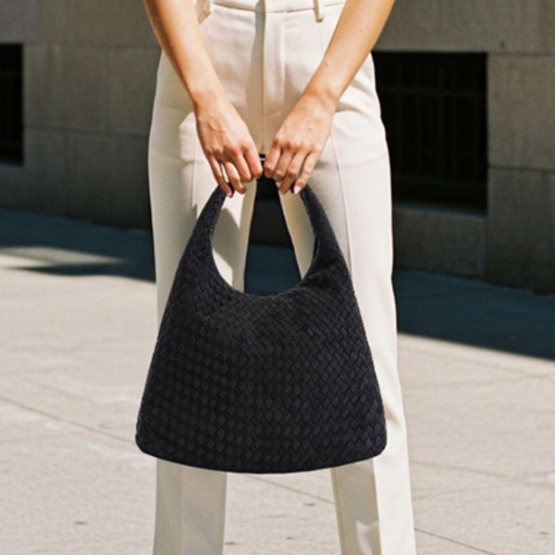 Borsa Tote Tessuta in Camoscio da Donna Grande Morbida in Pelle a Spalla Con Magnete per Pendolarismo Quotidiano Uso Casual