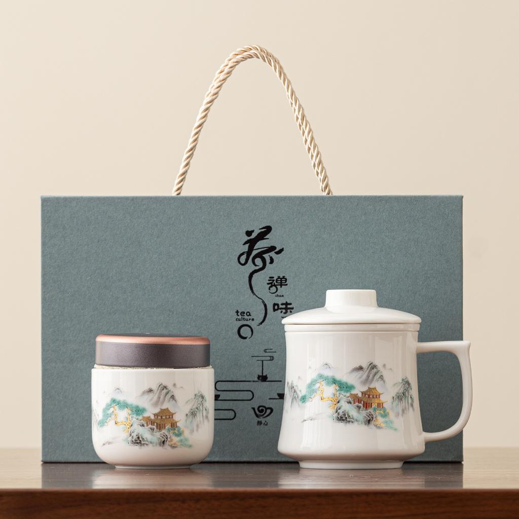 Tea separation tea cup household drinking water mug with lid office high value large capacity men's and women's ceramic cup