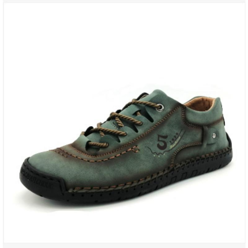 Men's Spring and Autumn Large Size Casual Shoes Flat Bottom Soft Leather Loafers Shoes Shoes