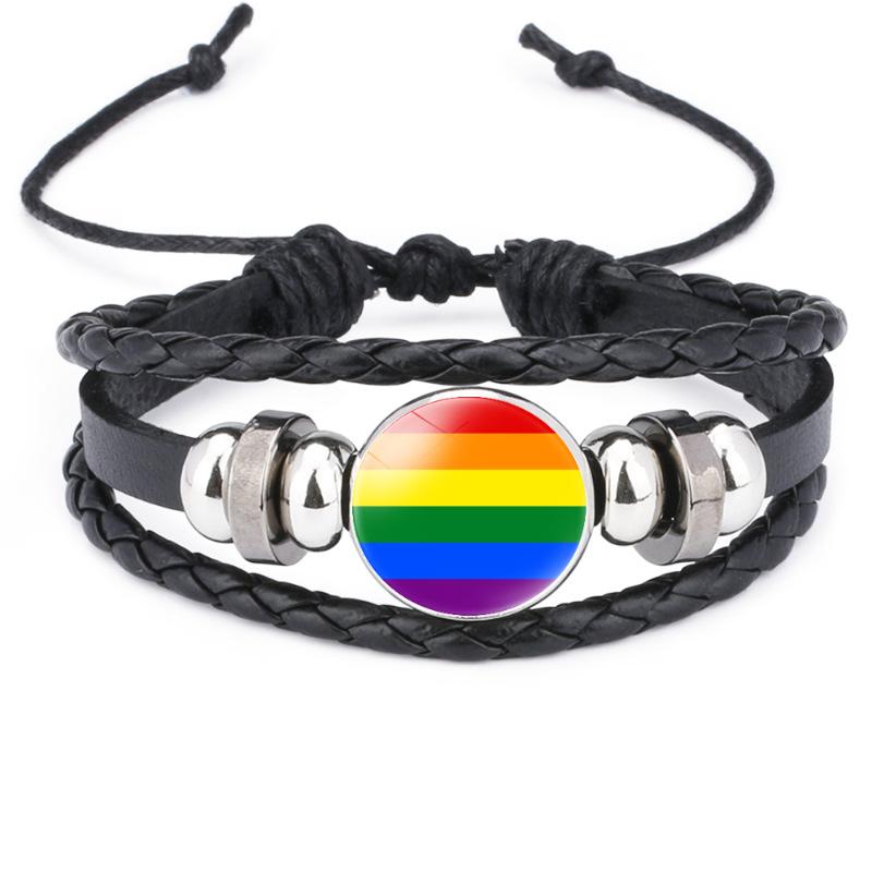 

Flag Rainbow Trendy Leather Bracelet Multilayer Design For Men Women And 23100901
