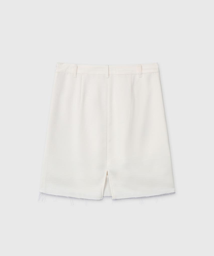 Daibeuinumeon Satin Midi Skirt (Ivory)