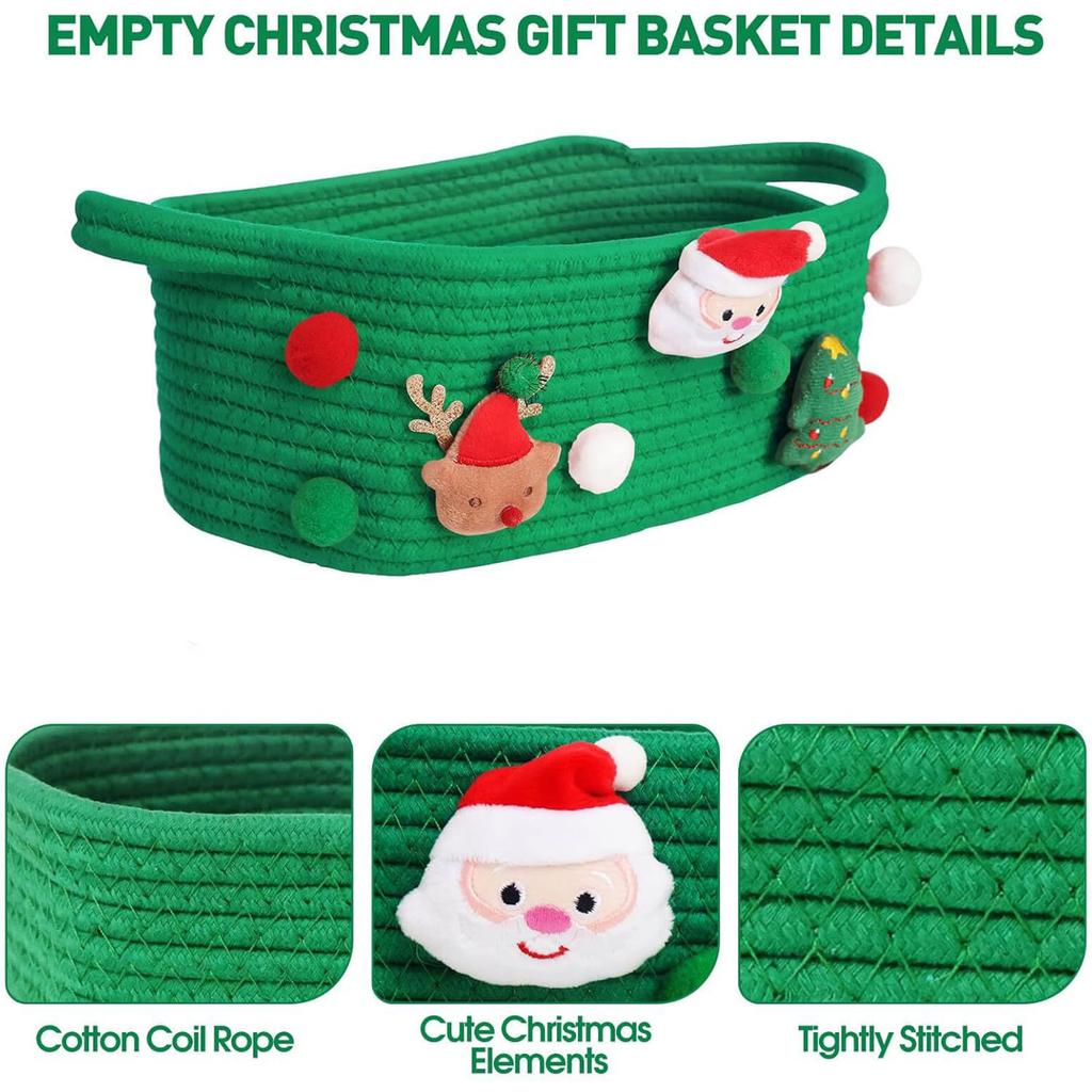 Christmas Themed Storage Basket for Storing Small Items Gift Holder Large Capacity Organizer for Home and Office