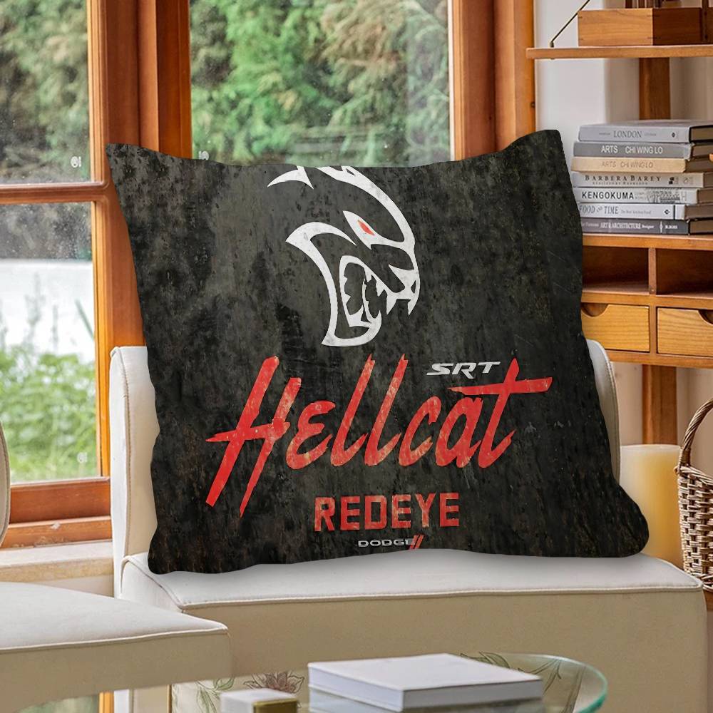 SRT Hellcat Demon Dodge Challenger Car Racing Cushion Cover Pillow Cover Decor Pillowcase Printed Cushion Case for Couch