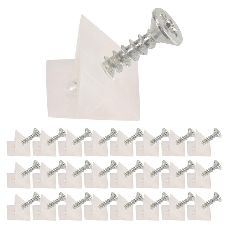 A84E-Drawer Supports White Plastic Drawer Bottom Sagging With Screws For Furniture 50 Pcs