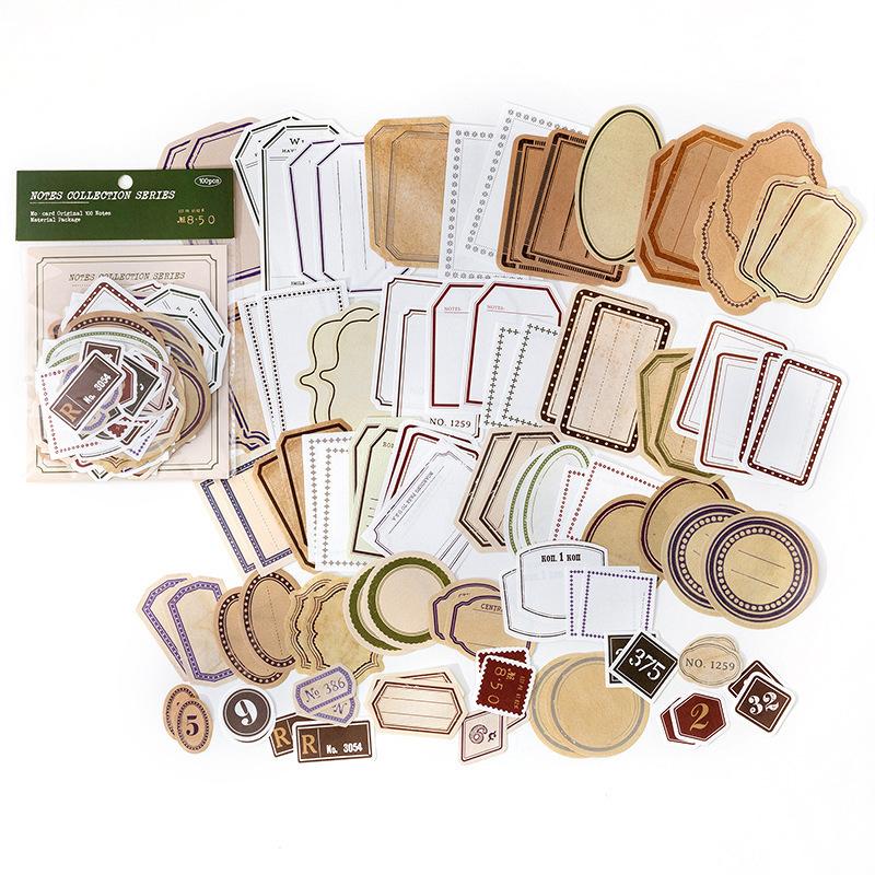 100PCS/Pack Vintage Memo Paper Set DIY Scrapbooking School Supplies Decor Junk Journal Marking Stationery Notes Paper New Gift