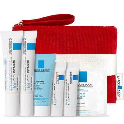La Roche's Holiday Skin Care 6P + Holiday Pouch Set, 1 σετ, Κορεάτικα δημοφιλή σετ καλλυντικών