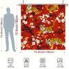 Golden Tiger and Red Blossoms Shower Curtain - Water-Resistant, Easy To Clean, Adds an Exotic and Bold Touch To Your Bathroom