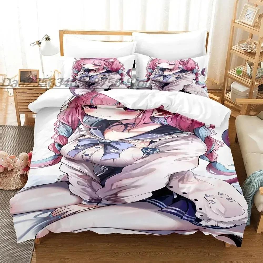 Minato Aqua Bedding Set Single Twin Full Queen King Size Bed Set Aldult Kid Bedroom Duvetcover Sets 3D Print Anime bed sheet set