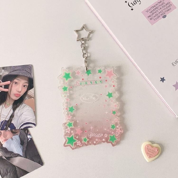Shatterproof Acrylic ID Badge Holders Double Purpose Keychain Case for Fan Photos Gift Ideas & Everyday Carry Essential