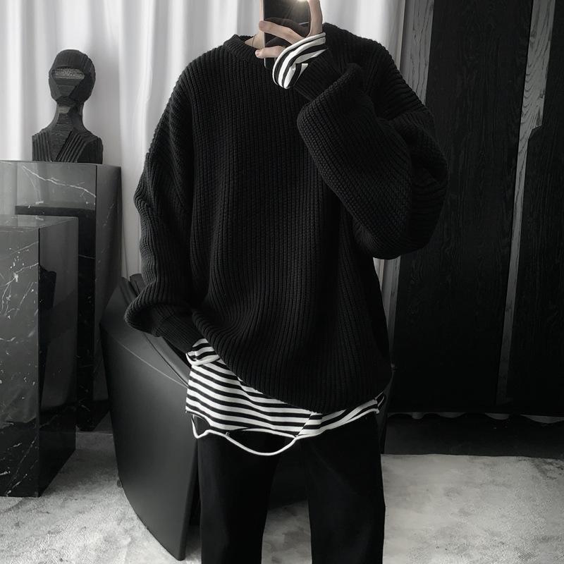 Autumn and Winter New Autumn Men's Sweater Loose and Lazy Couple Sweater Knit Sweater