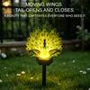 Outdoor Waterproof Metal Decor Solar Peacock Garden Statue, Lighted Sculpture, Art Sculptures LED Light for Patio Lawn Yard Pathway Decoration Stakes