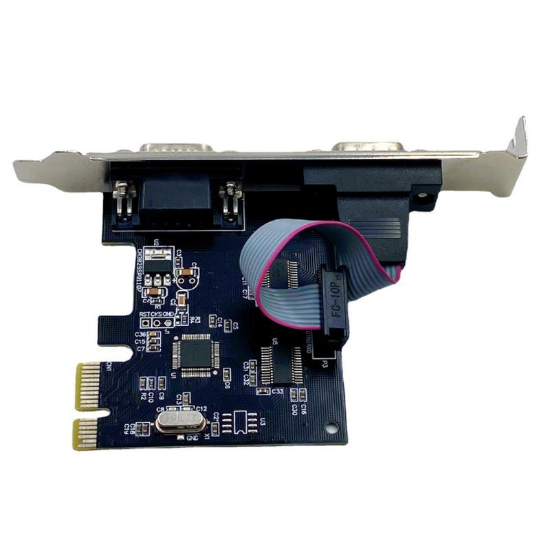 1Pcs Rs232 Com Pci-E Pci For Express Expansion Adapter Car Diy Accessories Pcie To 2 Serial Db9 Card