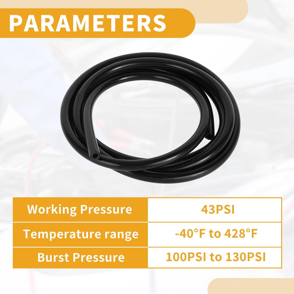 Partuto 1pc 130PSI Max Pressure Universal Silicone Vacuum Tube Hose Car Auto Vacuum Line